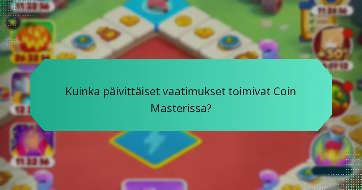 Kuinka päivittäiset vaatimukset toimivat Coin Masterissa?