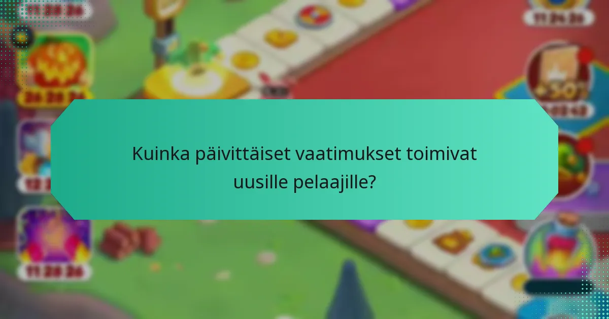 Kuinka päivittäiset vaatimukset toimivat uusille pelaajille?