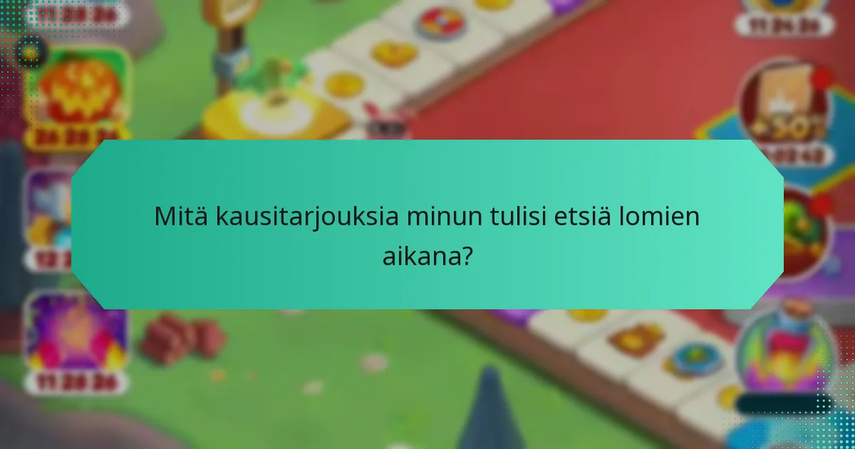 Mitä kausitarjouksia minun tulisi etsiä lomien aikana?